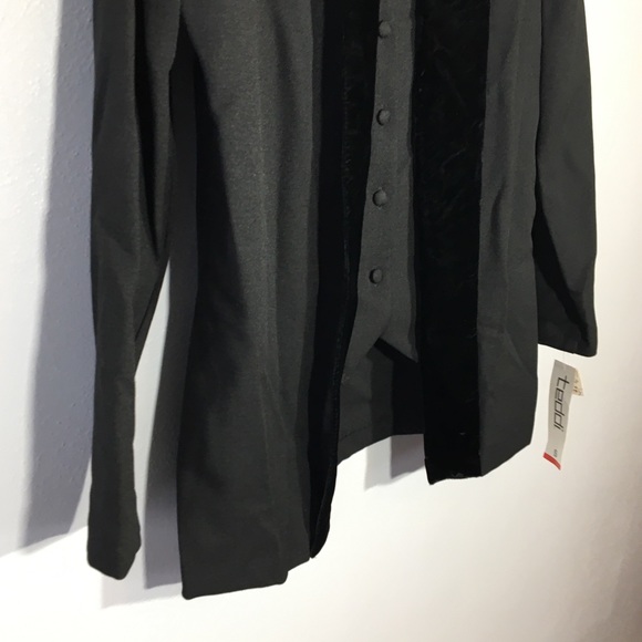 Vintage NWT Velvet Lapel Blazer w/ Attached Vest - Picture 4 of 7